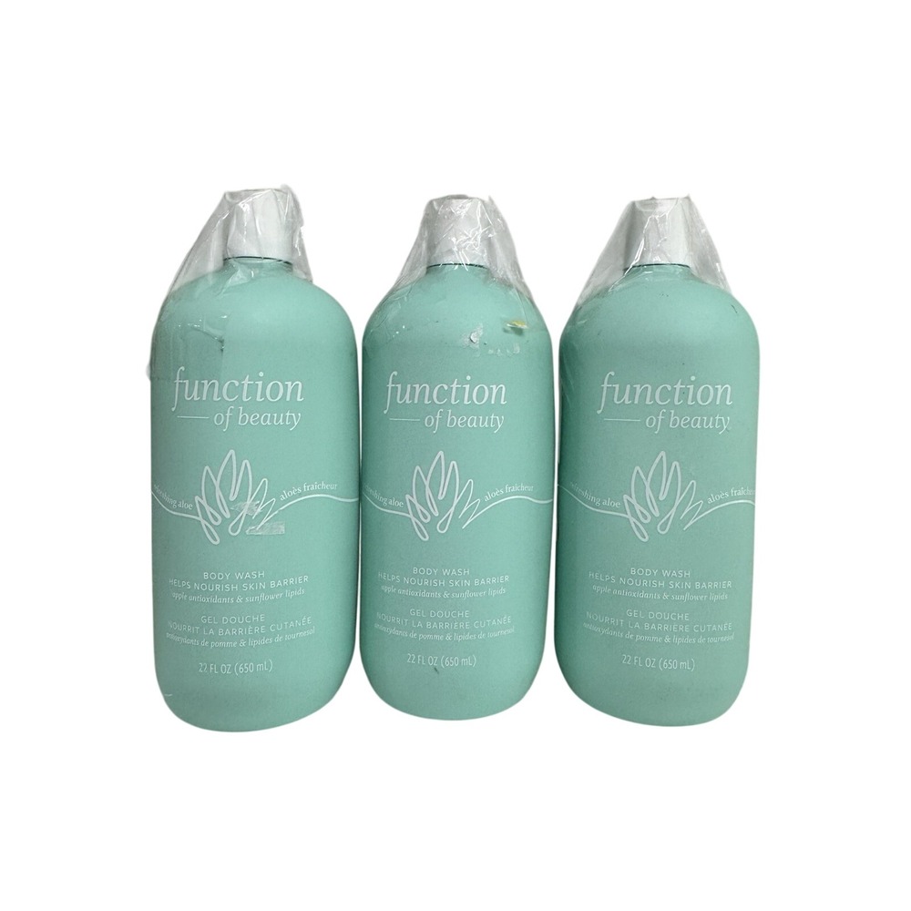 Lot of 3‎ Function of Beauty Body Wash Refreshing Aloe 22 fl oz Each Nourishing